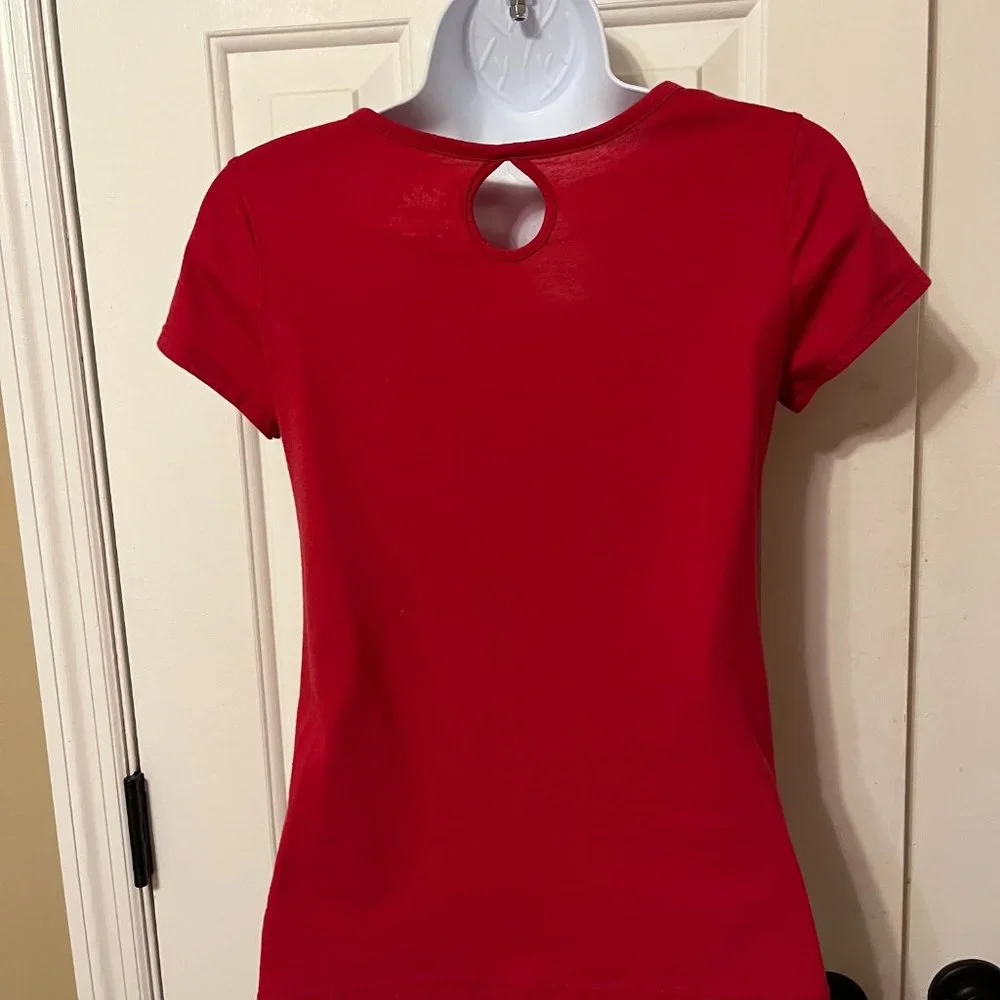 Justice stylish Girls Are Strong heart logo short sleeve top sz 12